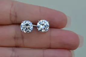 0.70CT Diamond Studs Earrings 14K White Gold GIA Certified Natural Round Cut