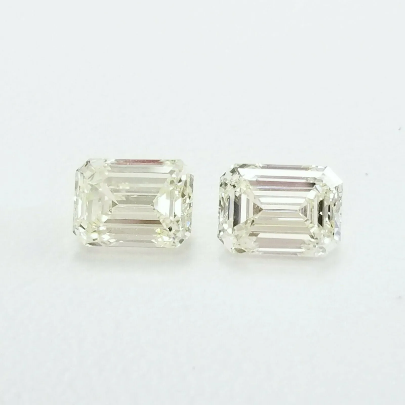 2.01 CTW Diamond Studs Earrings 14k Yellow Gold Screw Back Natural Emerald Cut