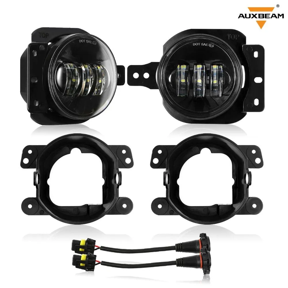 9'' Round 100W LED Headlights with DRL & 4'' 30W LED Fog Lights for 2018-2022 Jeep Wrangler JL, 2019-2022 Gladiator JT