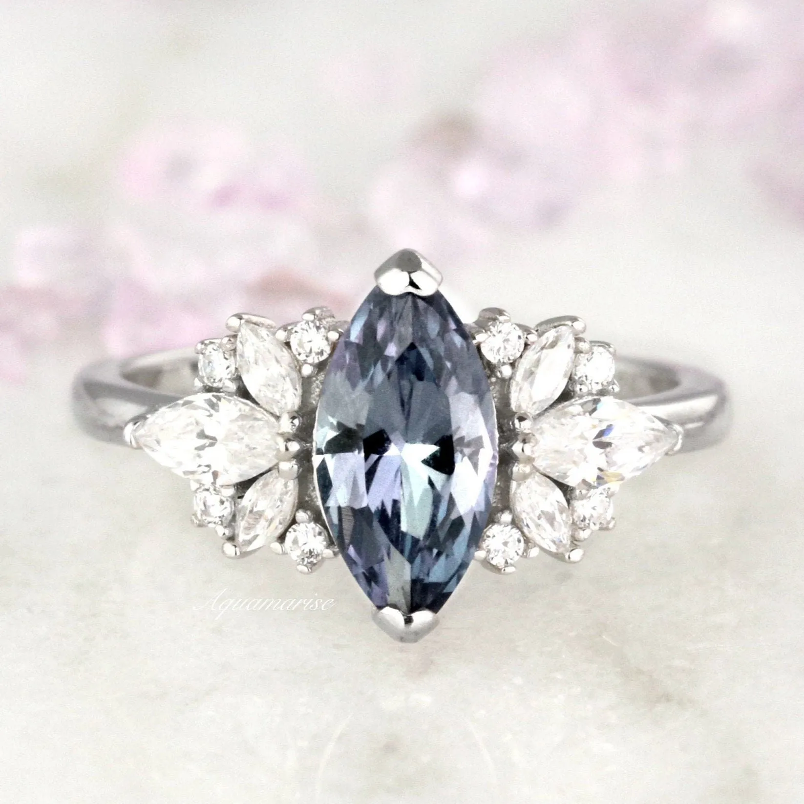 Adeline Alexandrite Ring- Sterling Silver