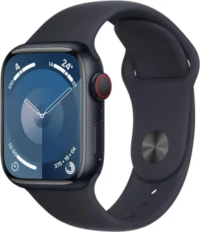 Apple Watch Series 9 (41mm, GPS   Cellular) - Midnight Aluminium Case with Midnight Sport Band