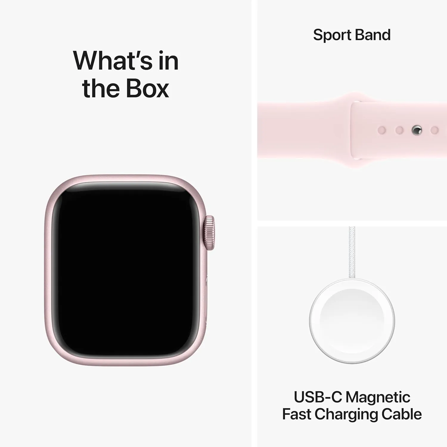 Apple Watch Series 9 [GPS, 45mm] - Pink Aluminium Case with Light Pink Sport Band (S/M)