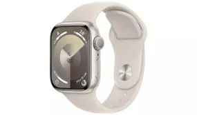 Apple Watch Series 9 [GPS, 45mm] Smartwatch - Starlight Aluminium Case with Starlight Sport Band (M/L)