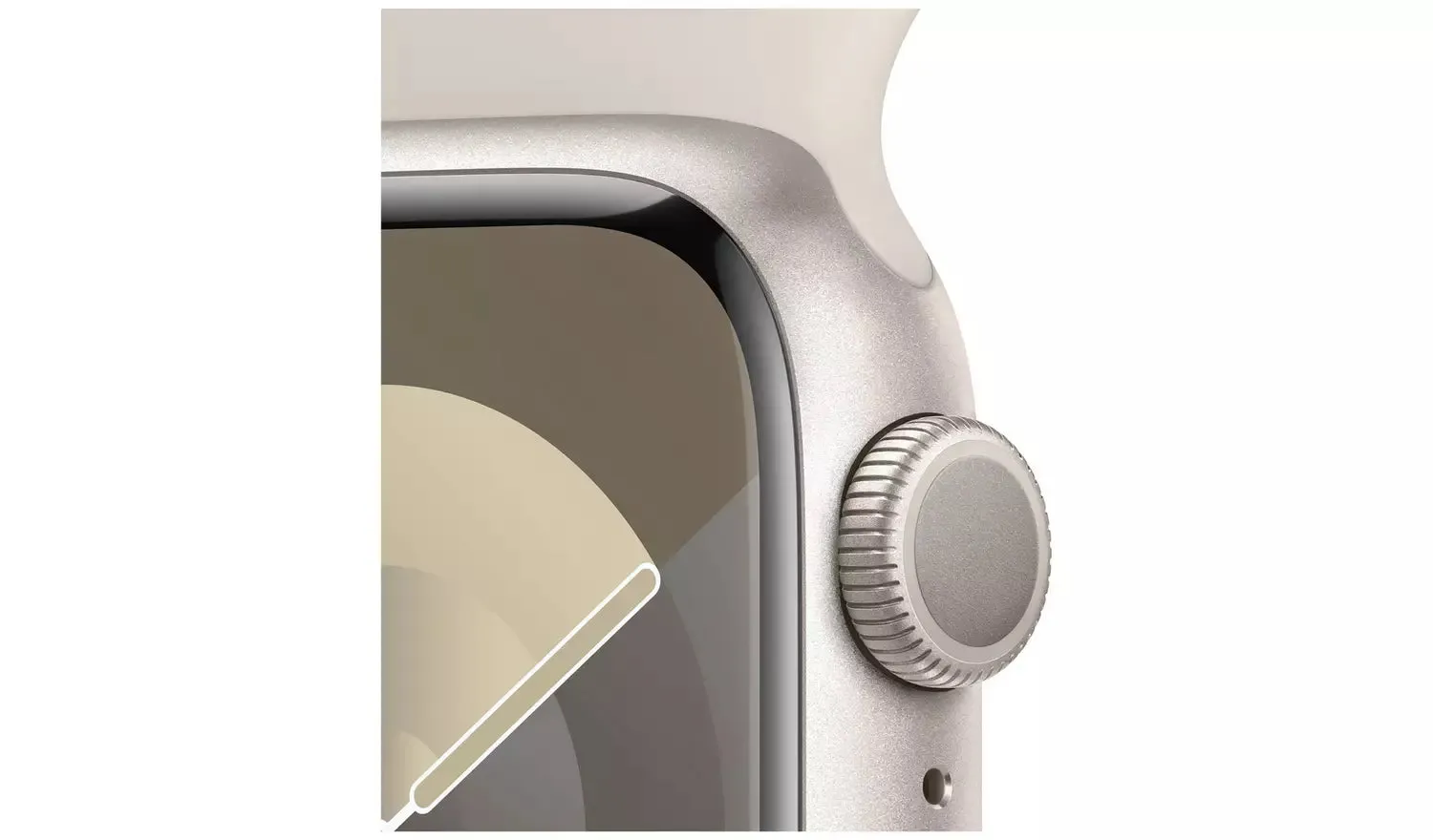 Apple Watch Series 9 [GPS, 45mm] Smartwatch - Starlight Aluminium Case with Starlight Sport Band (M/L)