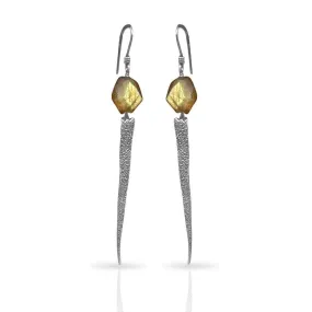 CAMILLA WEST JEWELLERY Heat Textured Silver Earrings - Labradorite