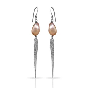 CAMILLA WEST JEWELLERY Heat Textured Silver Earrings - Pearls