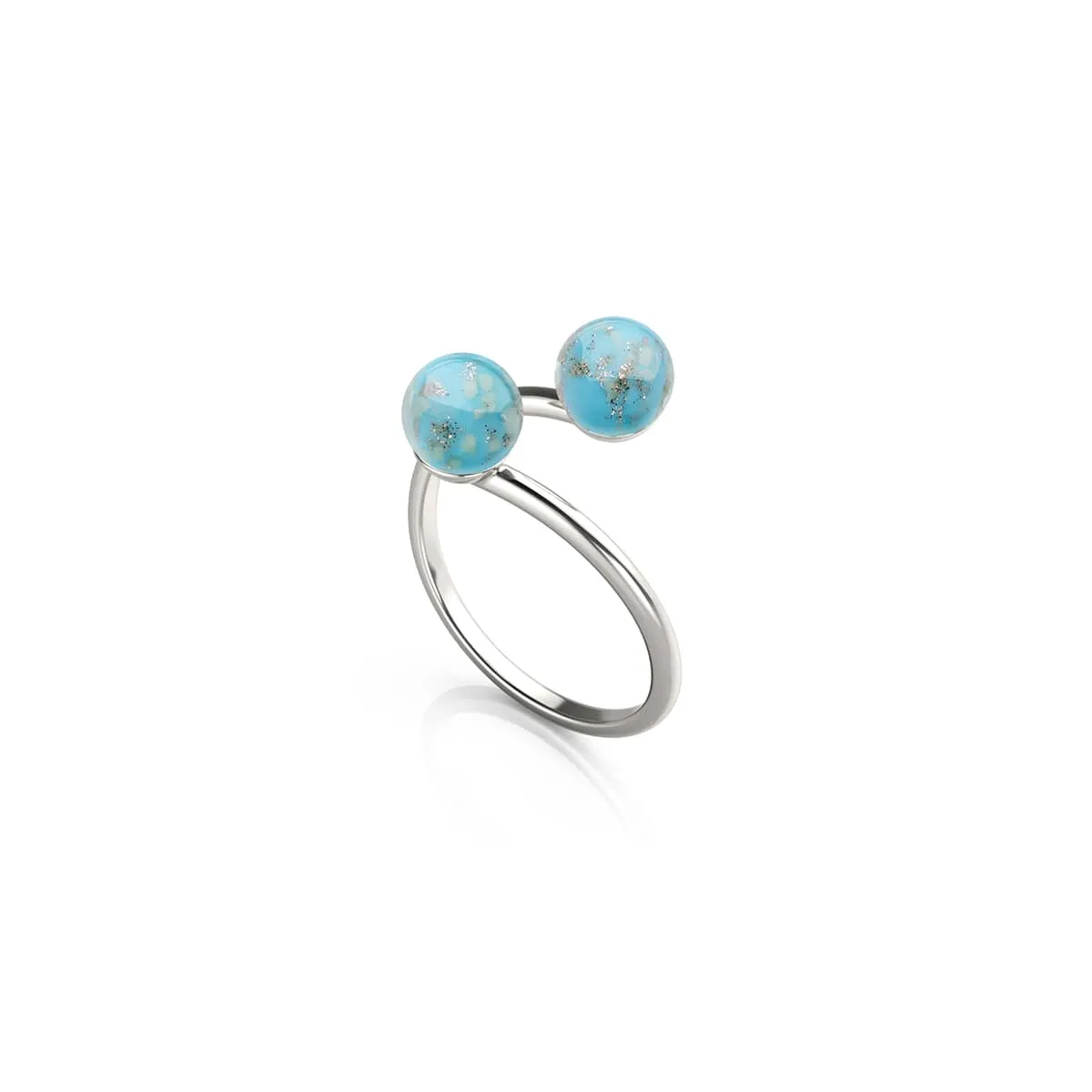 Cerulean | .925 Sterling Silver | Firefly Glass | Infinity Helix Ring