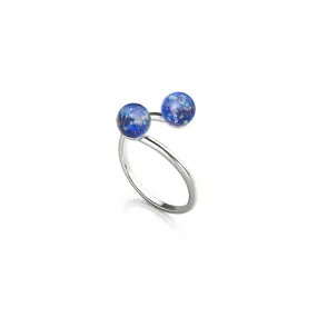 Cobalt | .925 Sterling Silver | Firefly Glass | Infinity Helix Ring