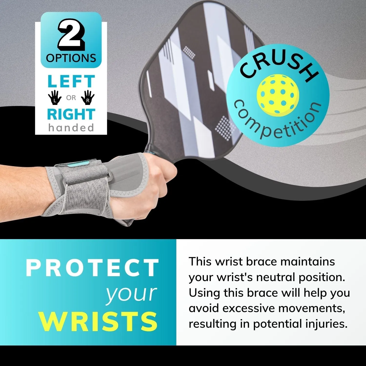 Court Comfort Wrist - Sports Hand Wrap Brace for Tennis and Pickleball Support