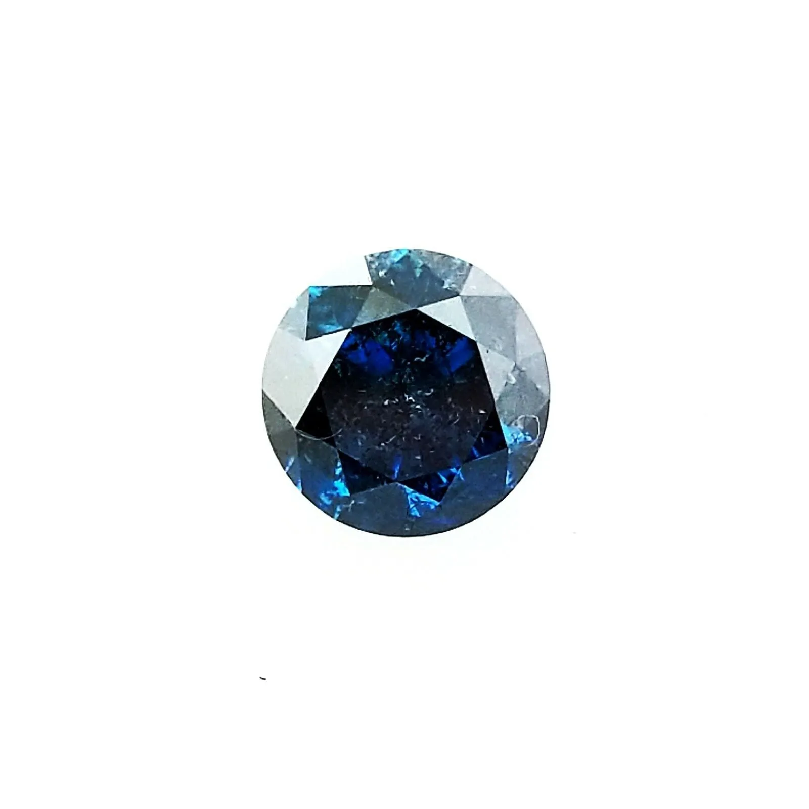 Diamond Fancy Deep Blue Color Natural Round Cut Loose 0.84 CT I1 Clarity