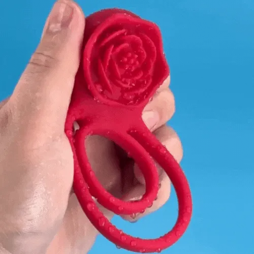 Evolved Dual Loop Rose Cock Ring Couples Vibrator with 10 Vibrations