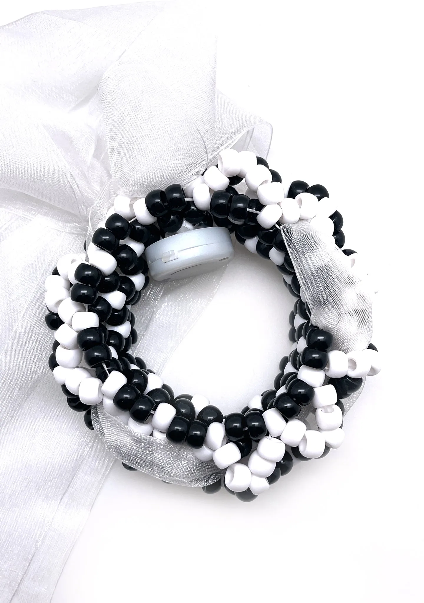 Gothitelle Lolita Light Up Ribbon Rave Kandi Bracelet