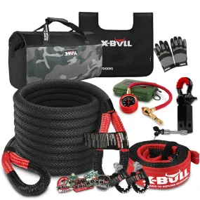 Heavy-Duty 7/8"x30' Recovery Rope Kit   Soft Shackles