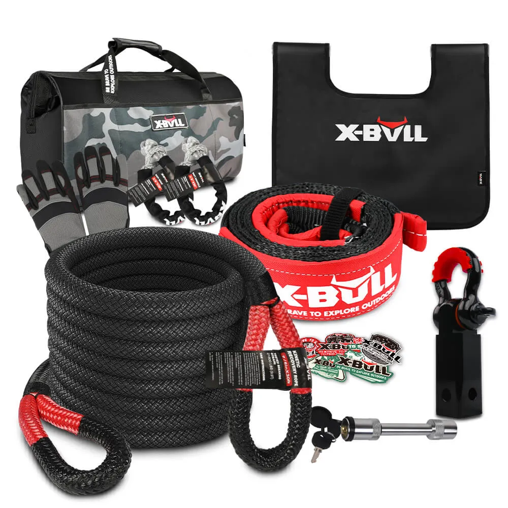 Heavy Duty Off-Road Recovery Kit with Kinetic Rope and Soft Shackles