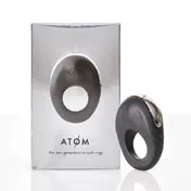 Hot Octopuss Atom Rechargeable Powerful Vibrating Penis Ring Black