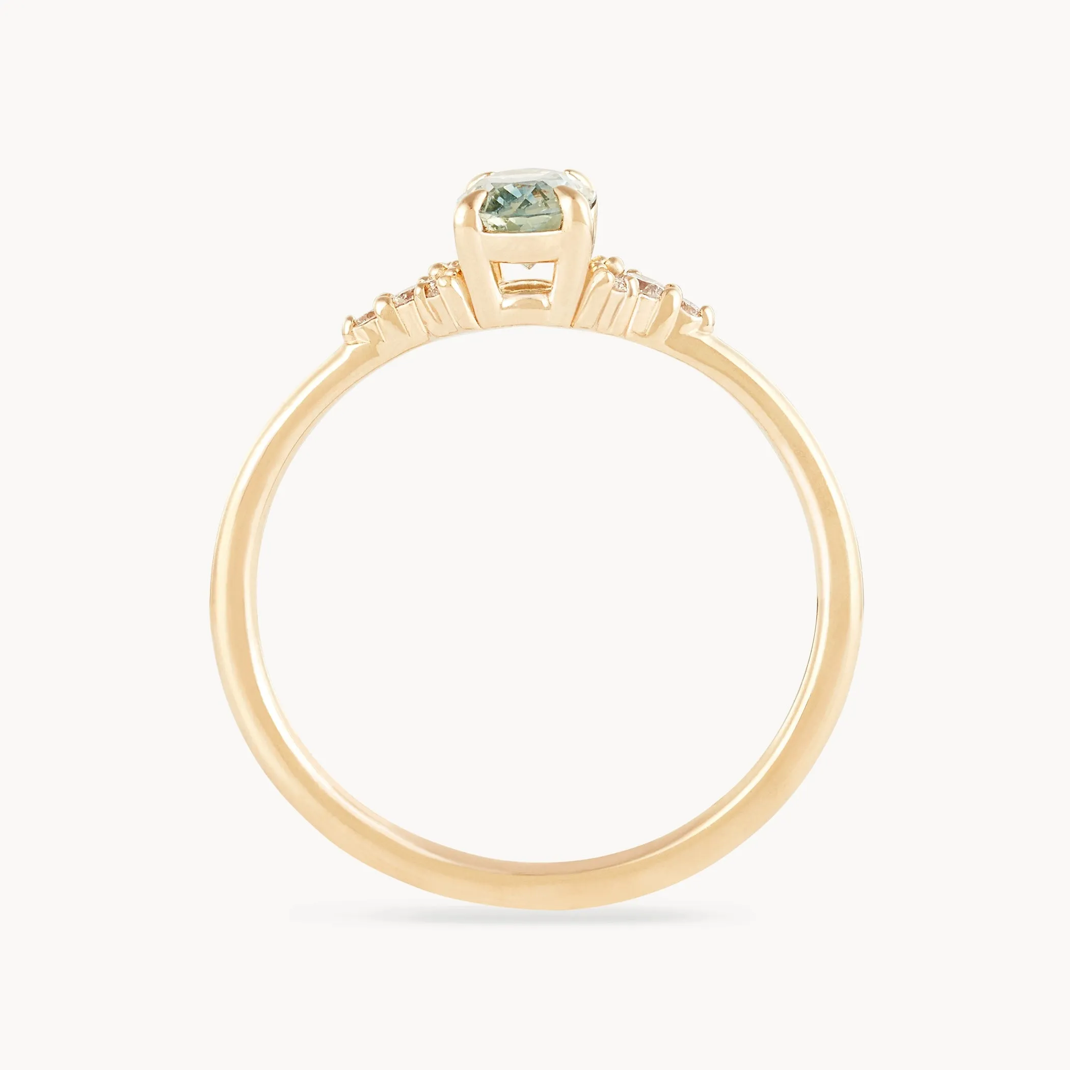 i dreamed of you one-of-a-kind - 14k yellow gold ring, pale sage green oval sapphire