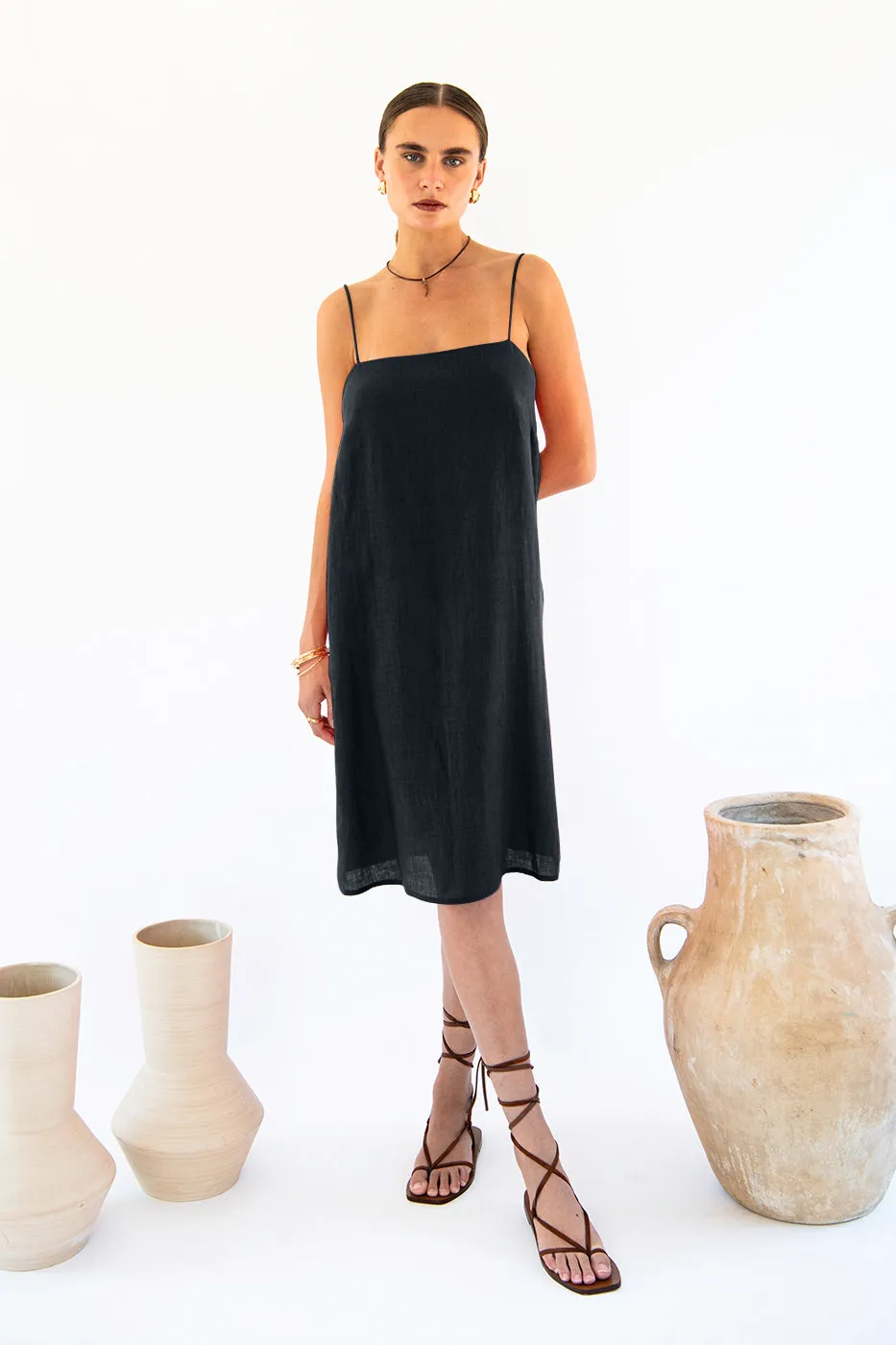 Julianne Boxy Slip Dress - Linen