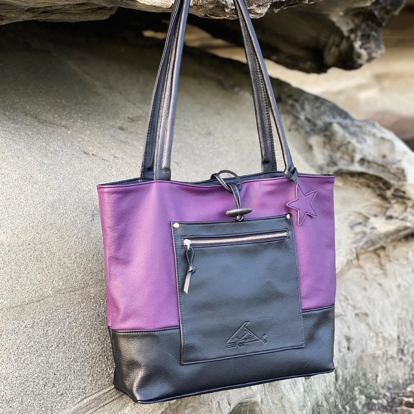 Large Leather Tote Bag - Customizable Colours