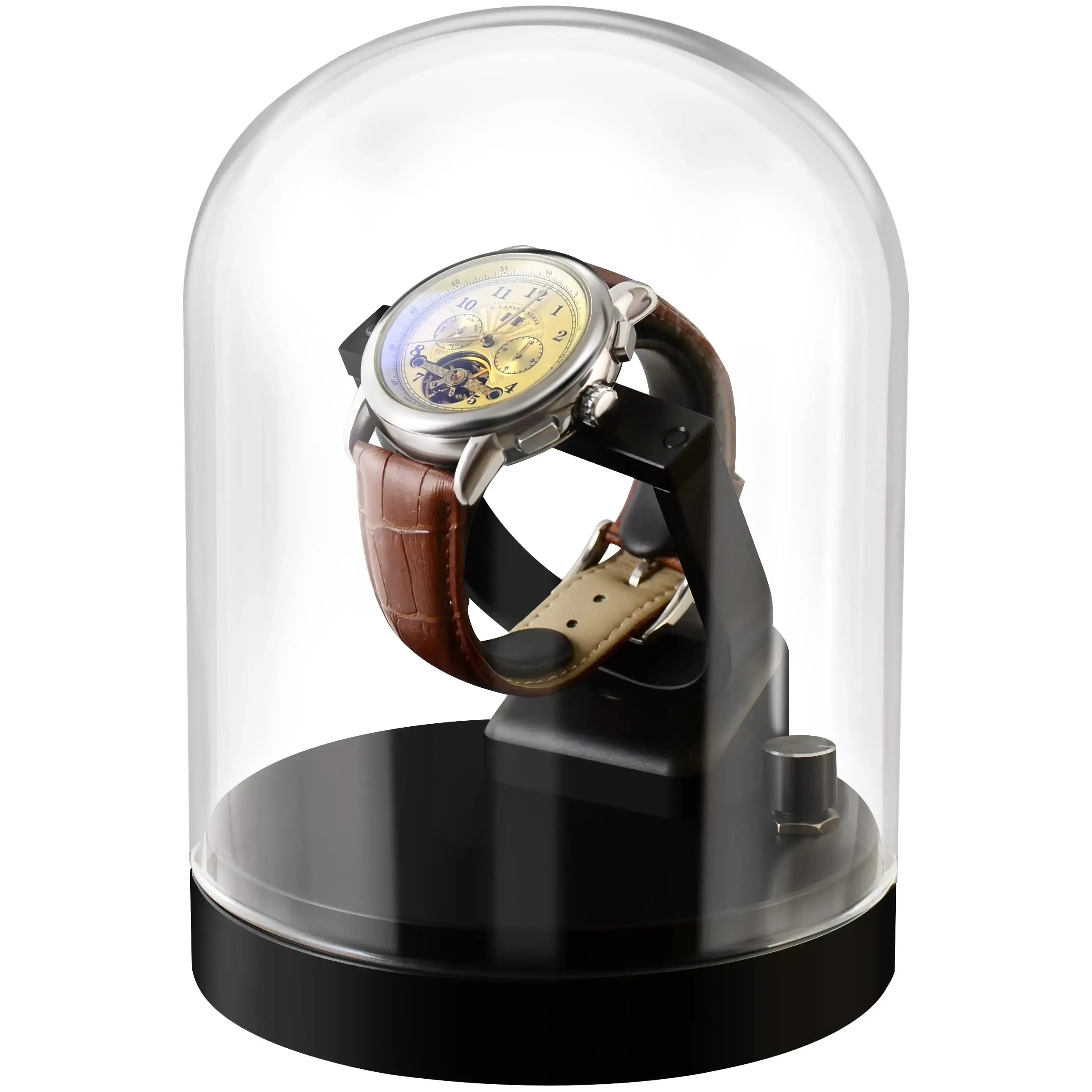 Luxury Automatic Space Age Orbiting Gyroscope Design Watch Winder Fine Stand Case With USB Power Adapter