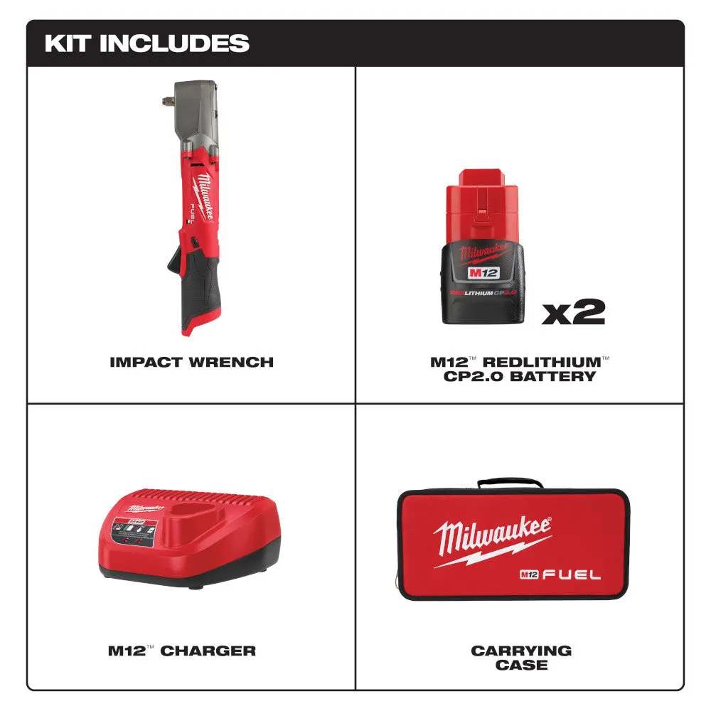 Milwaukee 2564-22 M12 FUEL  3/8" Right Angle Impact Wrench Kit