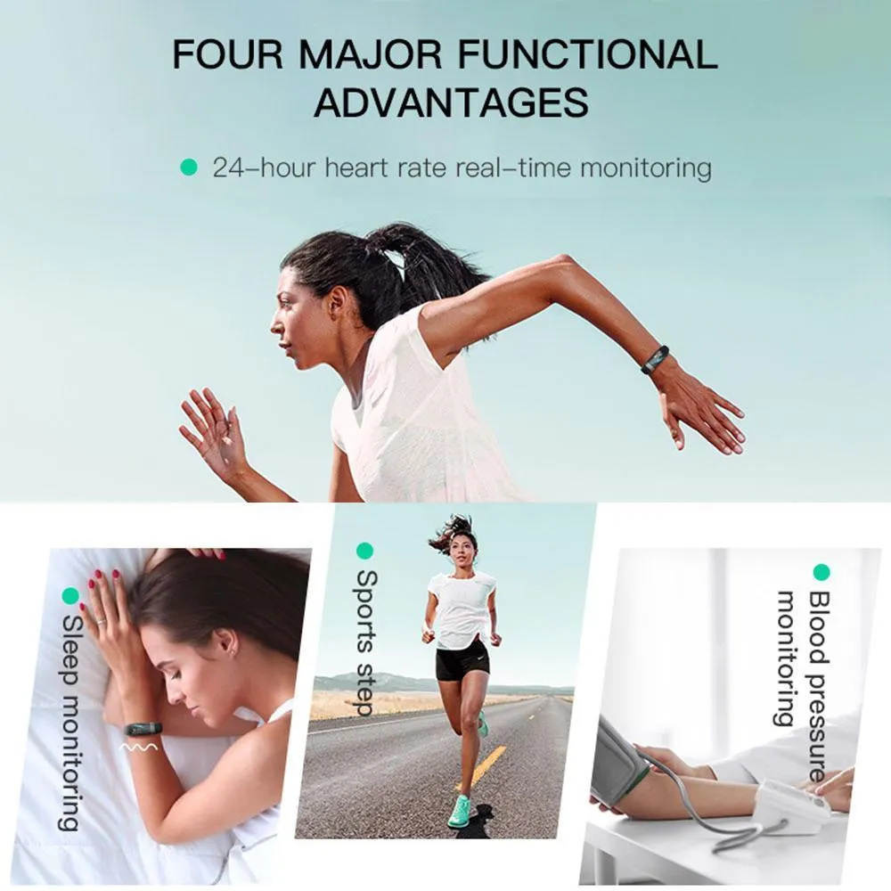 New Fitness Bracelet Blood Pressure Heart Rate Monitor Smart Band Watch Multi-Sport Mode For iPhone Android