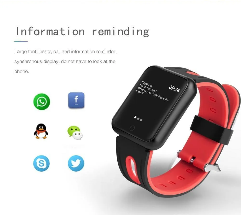 New IP68 Waterproof Smart Watch Fitness Bracelet Activity Tracker Heart Rate Monitor Blood PressureFor iOS Android