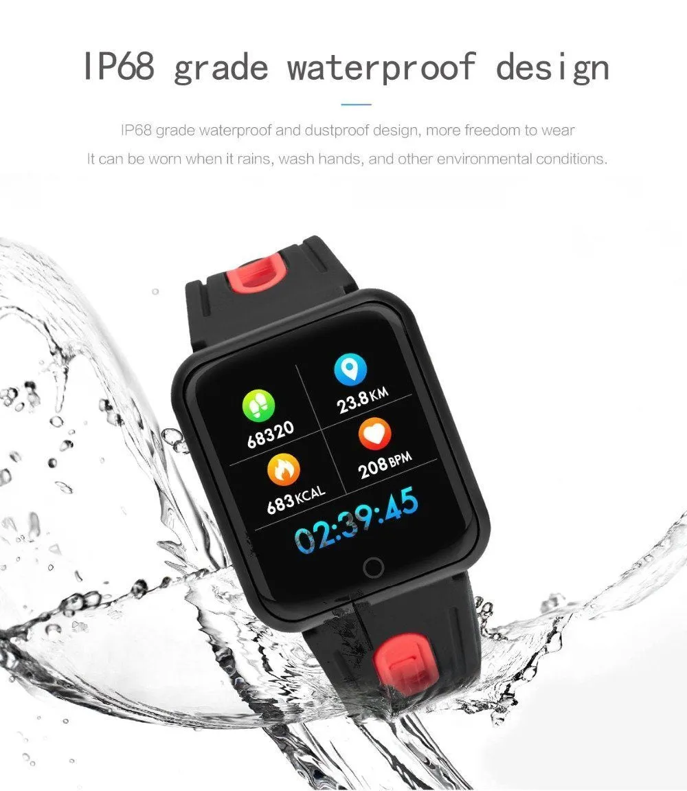 New IP68 Waterproof Smart Watch Fitness Bracelet Activity Tracker Heart Rate Monitor Blood PressureFor iOS Android