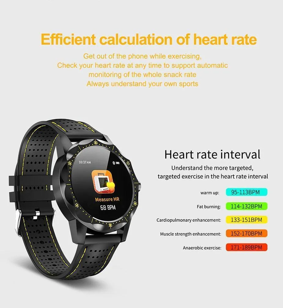 New Smart Watch IP68 Waterproof Heart Rate Activity Fitness Tracker Bluetooth Men Smartwatch For iPhone Android