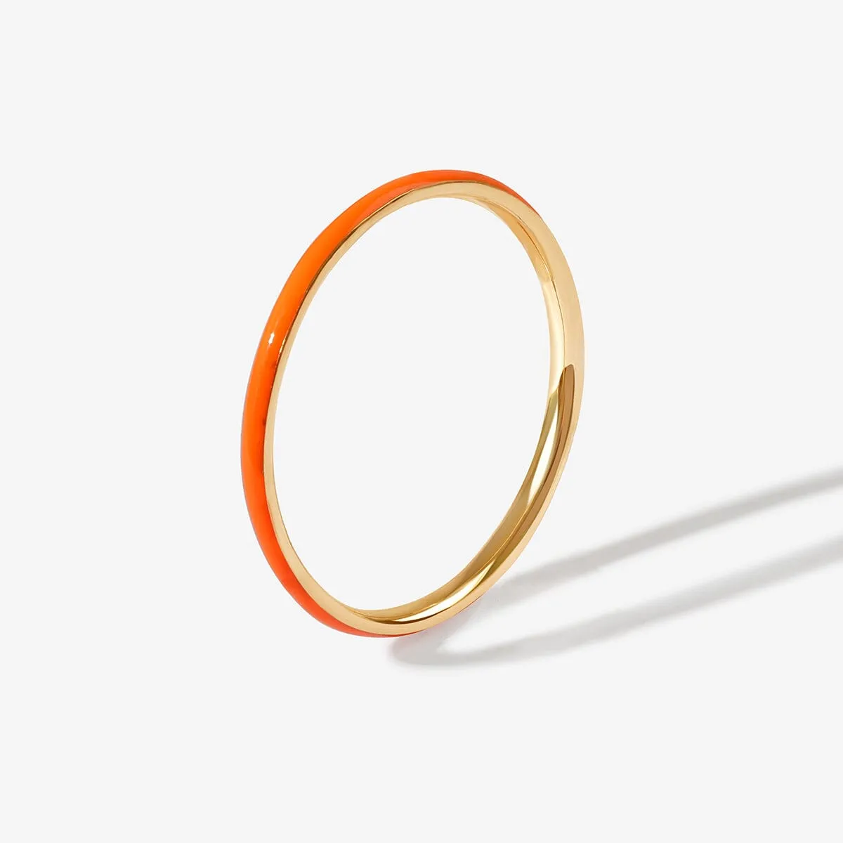 Oburu neon orange enamel ring