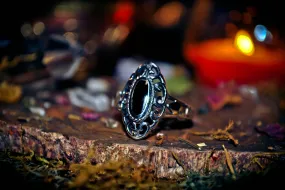 Samhain Gateway Necromancy Ring: Speak with the Dead & Harness Raw Energy! Enhance Wealth & Wisdom, Third Eye Activation - Sterling Silver .925, Sacred