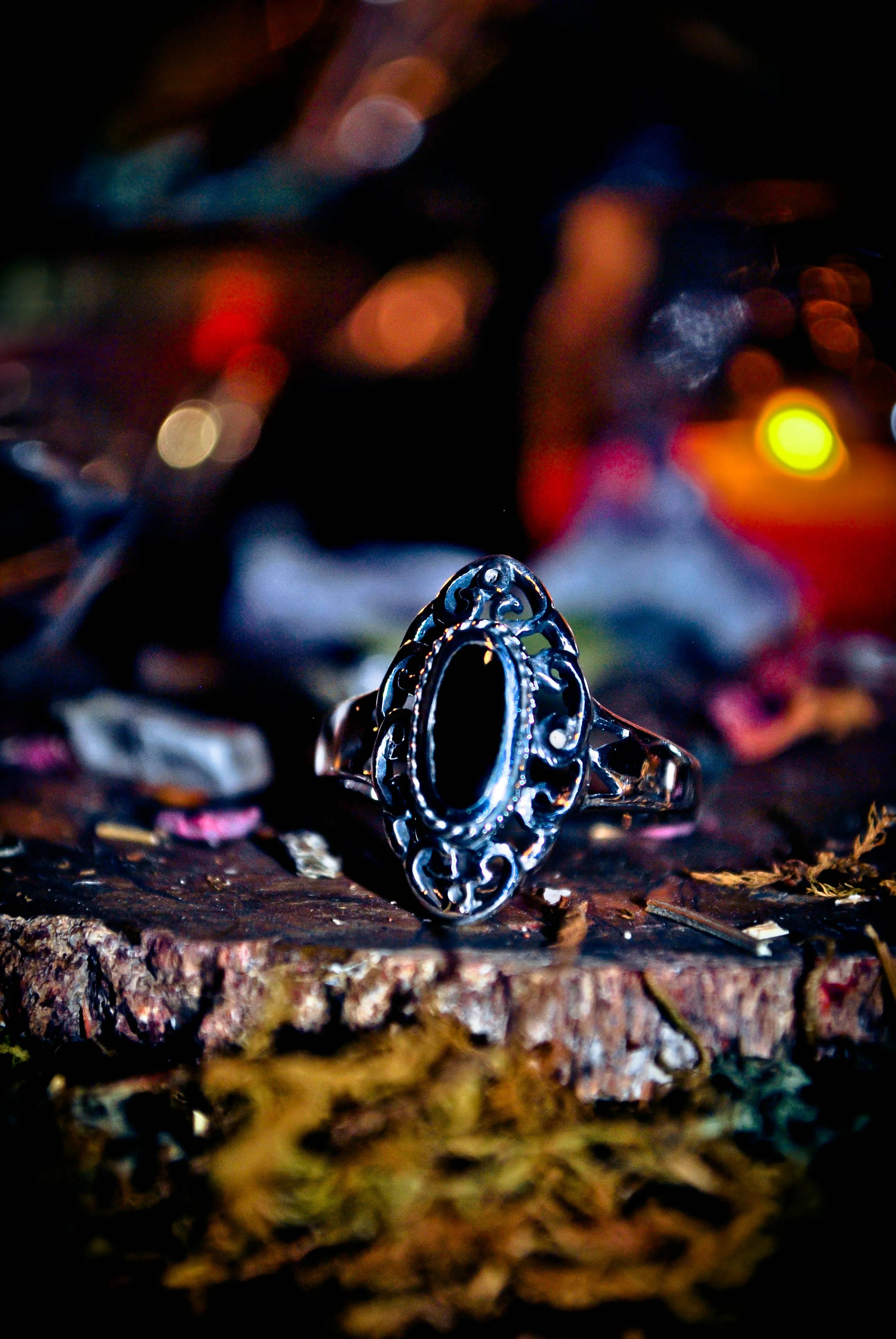 Samhain Gateway Necromancy Ring: Speak with the Dead & Harness Raw Energy! Enhance Wealth & Wisdom, Third Eye Activation - Sterling Silver .925, Sacred