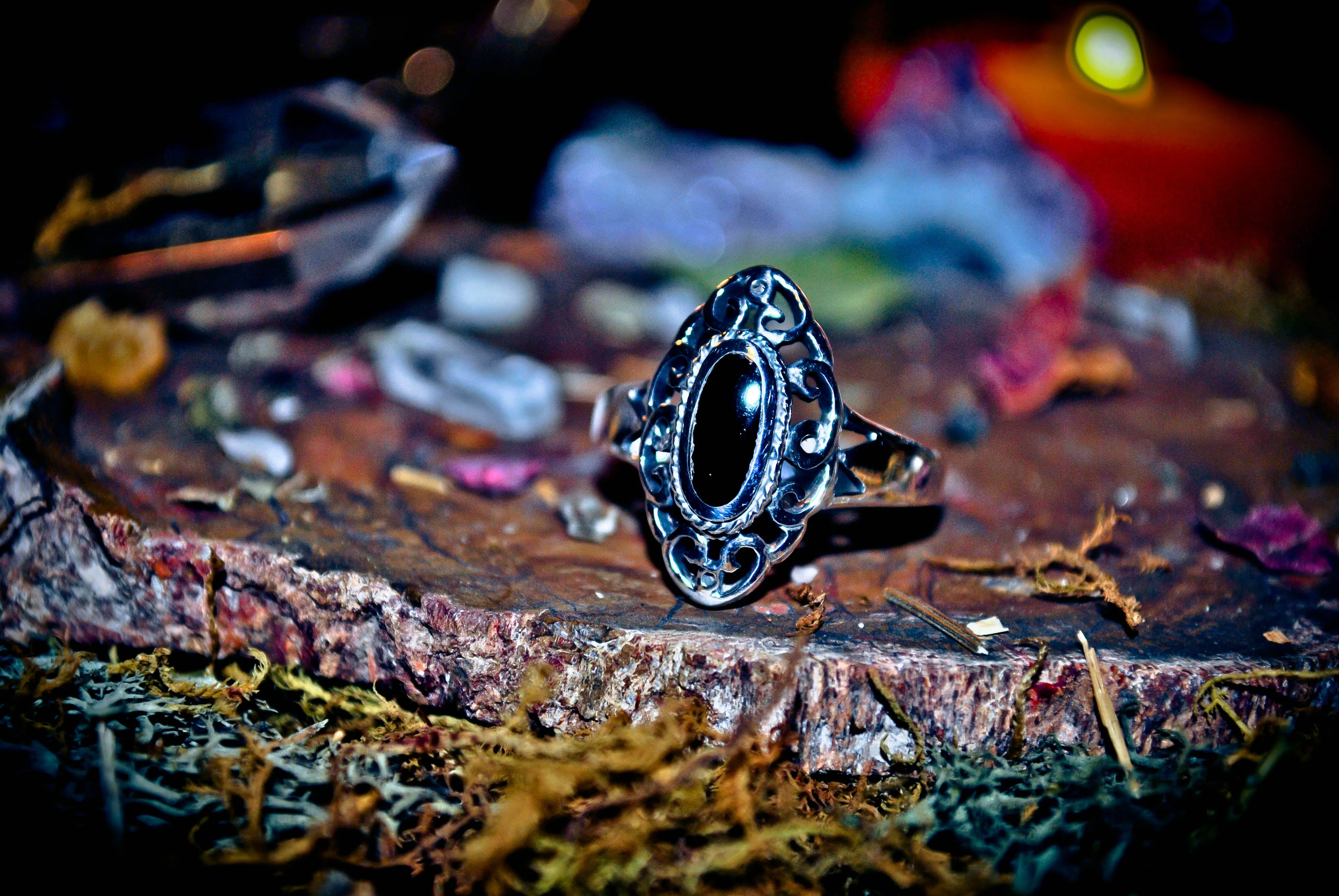 Samhain Gateway Necromancy Ring: Speak with the Dead & Harness Raw Energy! Enhance Wealth & Wisdom, Third Eye Activation - Sterling Silver .925, Sacred