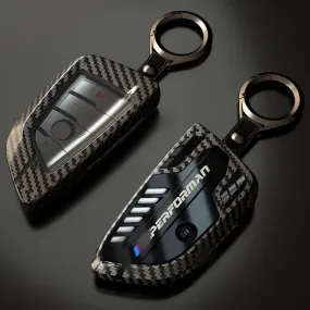 Phmnkl Alloy Car Key Case Bmw Series X1x6 Carbon Fiber Style