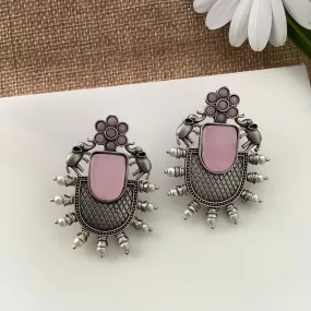 Salvanity Fashion Jewellery German Silver City Lights Earrings Monalisa Pink