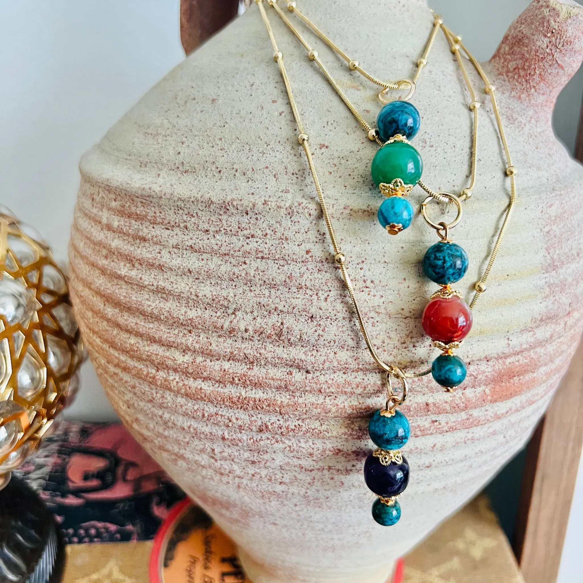 Turquoise & Agate Pendant