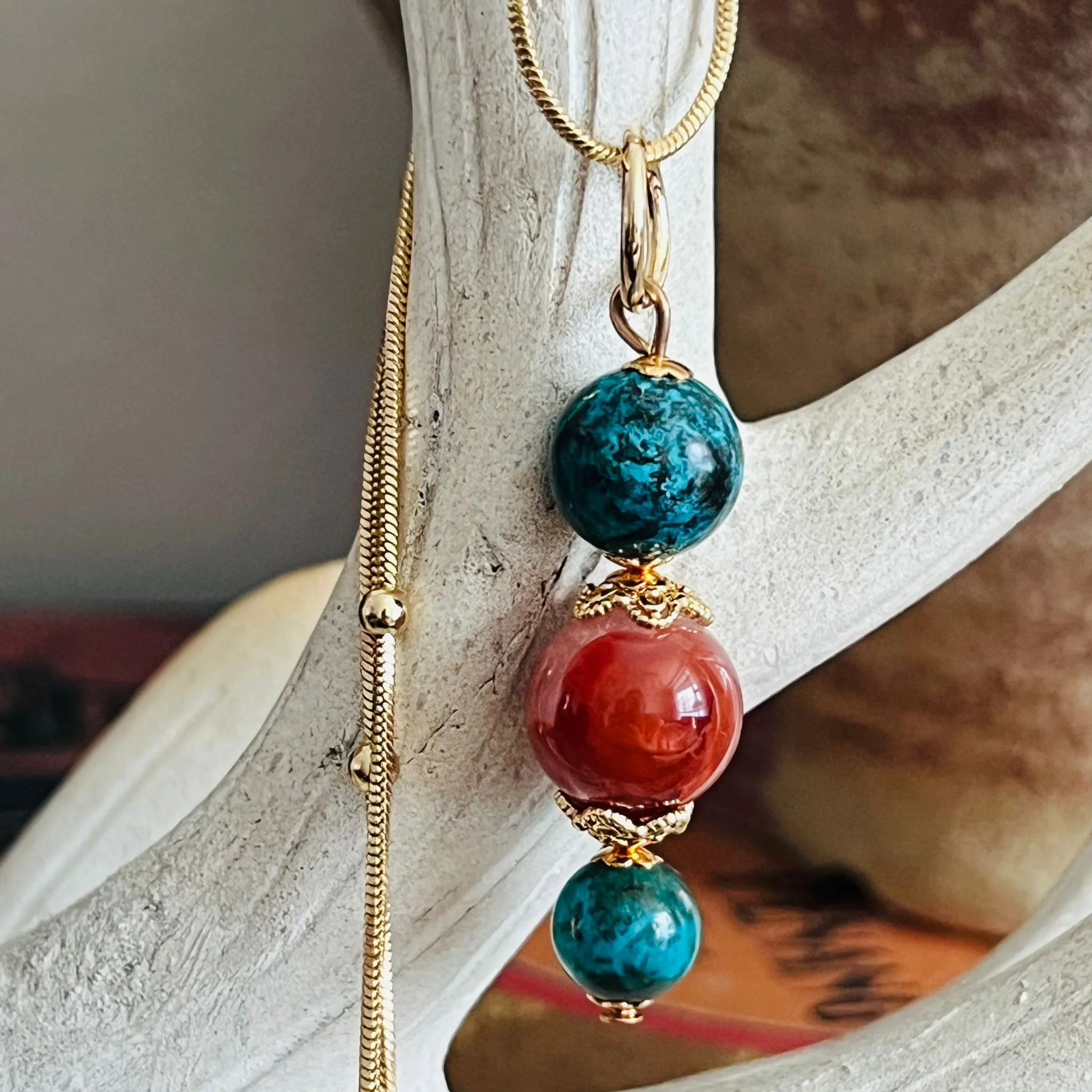 Turquoise & Agate Pendant